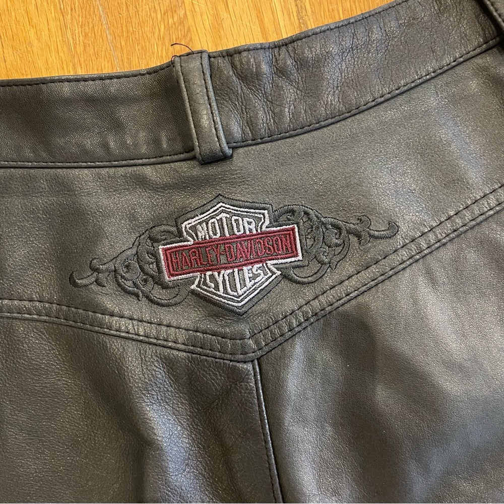 1993 Harley-Davidson VINTAGE Black Leather Motorcycle Biker Shorts
